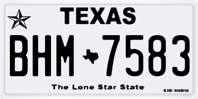 TX license plate BHM7583