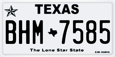 TX license plate BHM7585