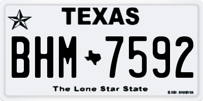 TX license plate BHM7592