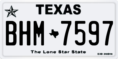 TX license plate BHM7597