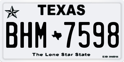 TX license plate BHM7598