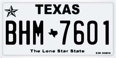 TX license plate BHM7601
