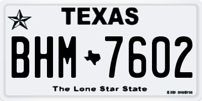 TX license plate BHM7602