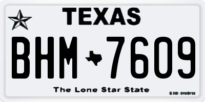 TX license plate BHM7609
