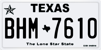 TX license plate BHM7610