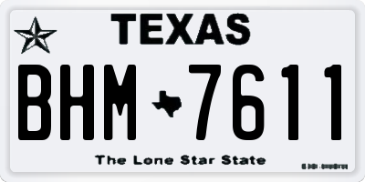 TX license plate BHM7611