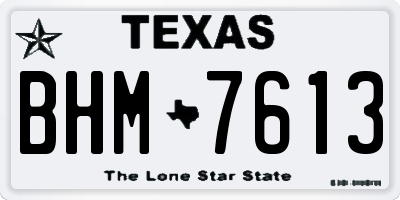 TX license plate BHM7613