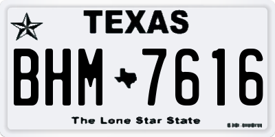 TX license plate BHM7616
