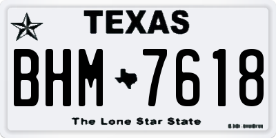 TX license plate BHM7618