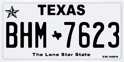TX license plate BHM7623