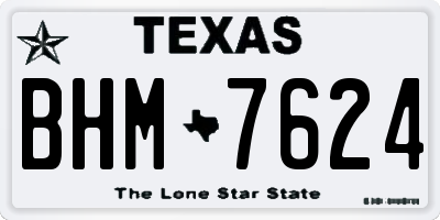 TX license plate BHM7624