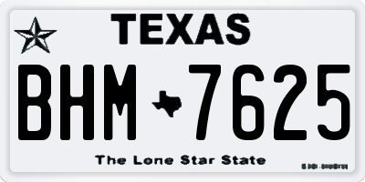 TX license plate BHM7625