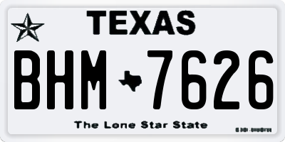 TX license plate BHM7626