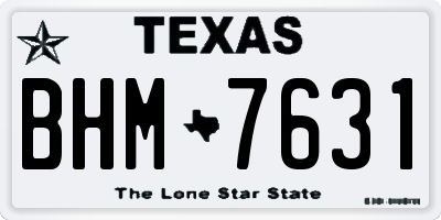 TX license plate BHM7631