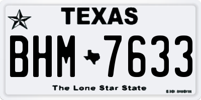 TX license plate BHM7633