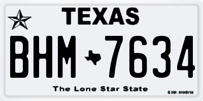 TX license plate BHM7634
