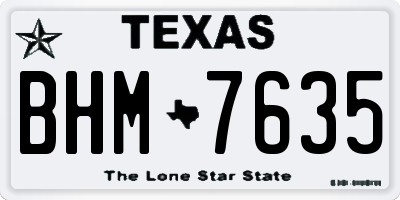 TX license plate BHM7635