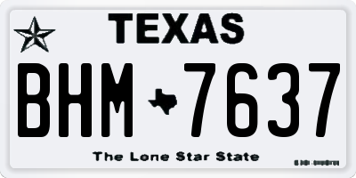 TX license plate BHM7637