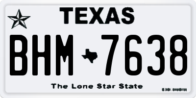TX license plate BHM7638