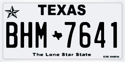 TX license plate BHM7641