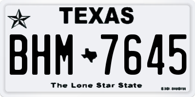TX license plate BHM7645
