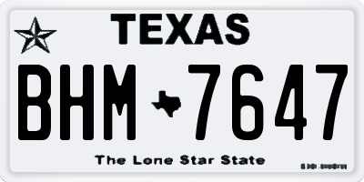 TX license plate BHM7647