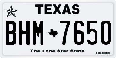 TX license plate BHM7650