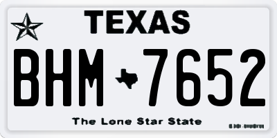TX license plate BHM7652
