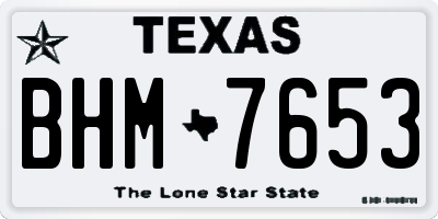 TX license plate BHM7653