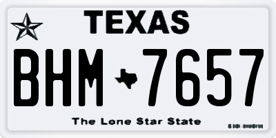 TX license plate BHM7657