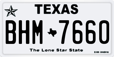 TX license plate BHM7660