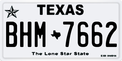 TX license plate BHM7662