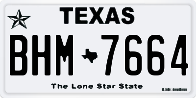 TX license plate BHM7664