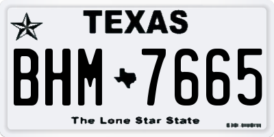 TX license plate BHM7665