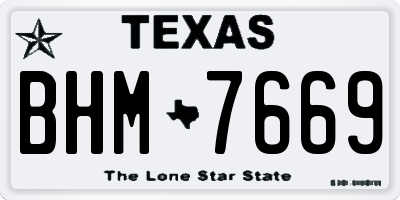 TX license plate BHM7669