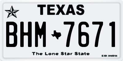 TX license plate BHM7671