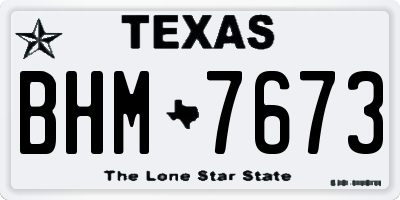 TX license plate BHM7673