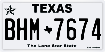 TX license plate BHM7674