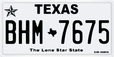 TX license plate BHM7675