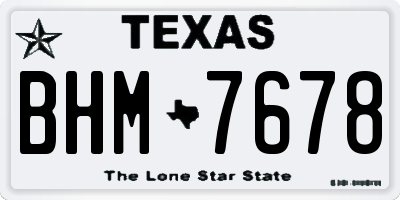 TX license plate BHM7678