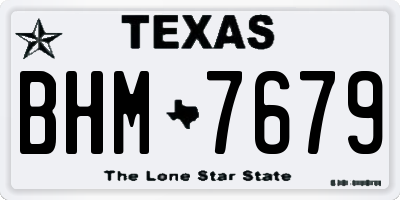 TX license plate BHM7679