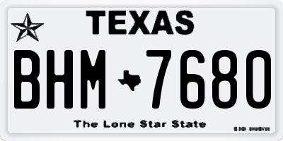 TX license plate BHM7680