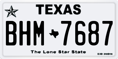 TX license plate BHM7687