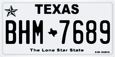 TX license plate BHM7689