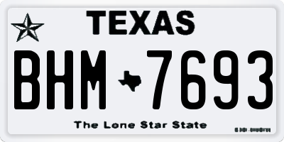 TX license plate BHM7693