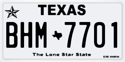 TX license plate BHM7701
