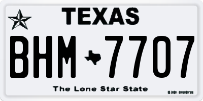 TX license plate BHM7707
