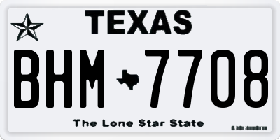 TX license plate BHM7708