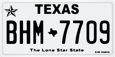 TX license plate BHM7709
