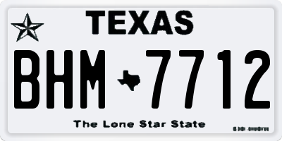 TX license plate BHM7712